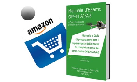 Manuale Esame drone Open A1 A3 libro bianco e nero